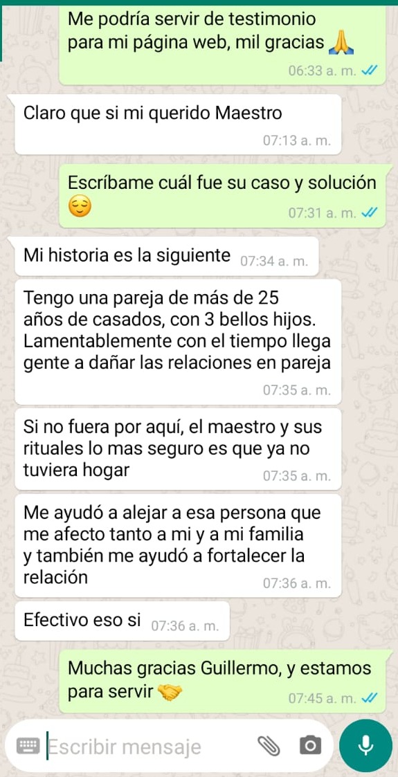 Testimonio de Edgar por separación de amantes